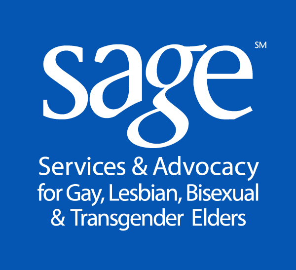 Logo for SAGE. Subtitle: Services & Advocacy for Gay, Lesbian, Bisexual & Transgender Elders